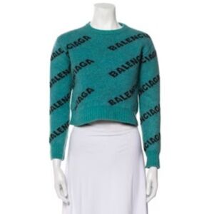 Blue Balenciaga All Over Jumper IT 38